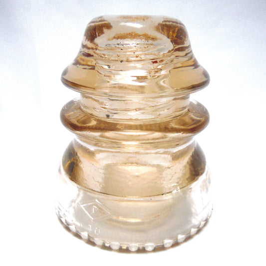 DOMINION GLASS CANADIAN TELEGRAPH INSULATOR #42D, in a Beautiful Dusty Rose Colour, (AND various shades of Green)