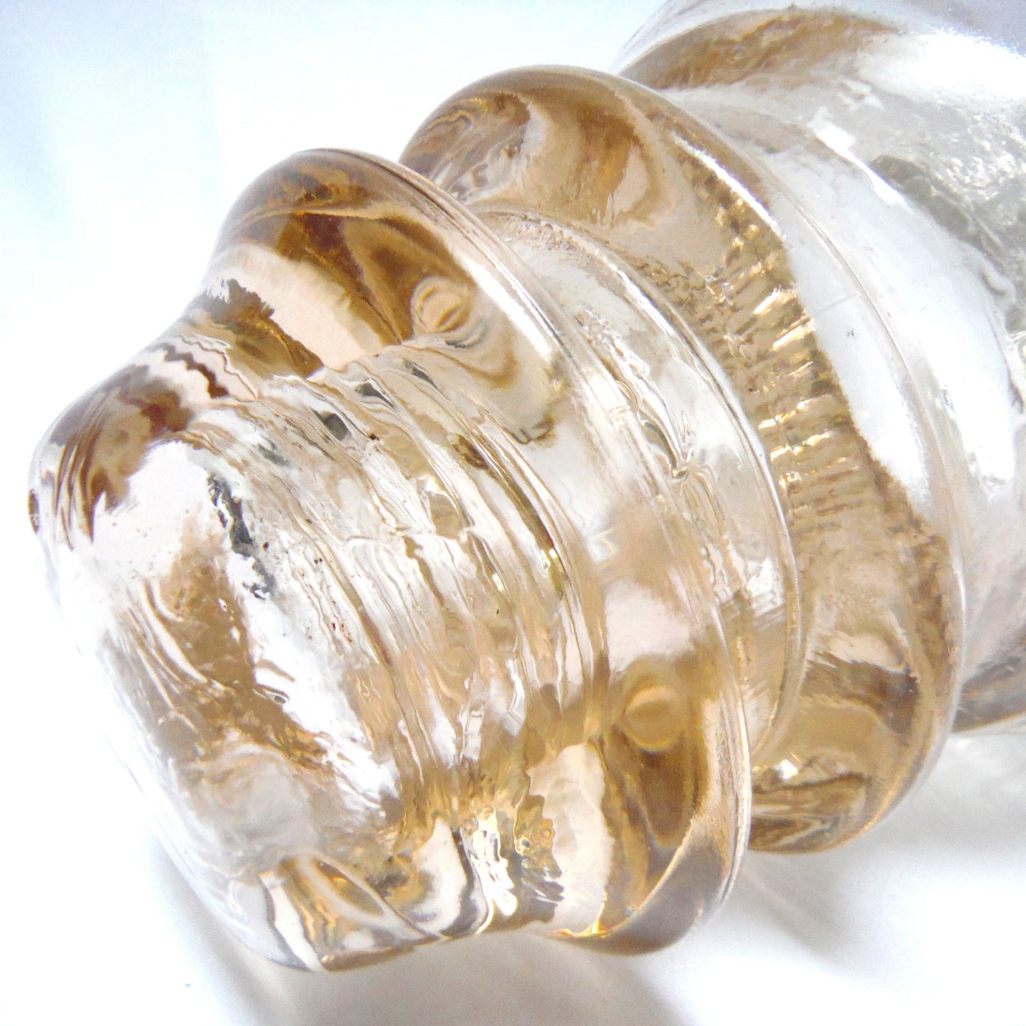 DOMINION GLASS CANADIAN TELEGRAPH INSULATOR #42D, in a Beautiful Dusty Rose Colour, (AND various shades of Green)