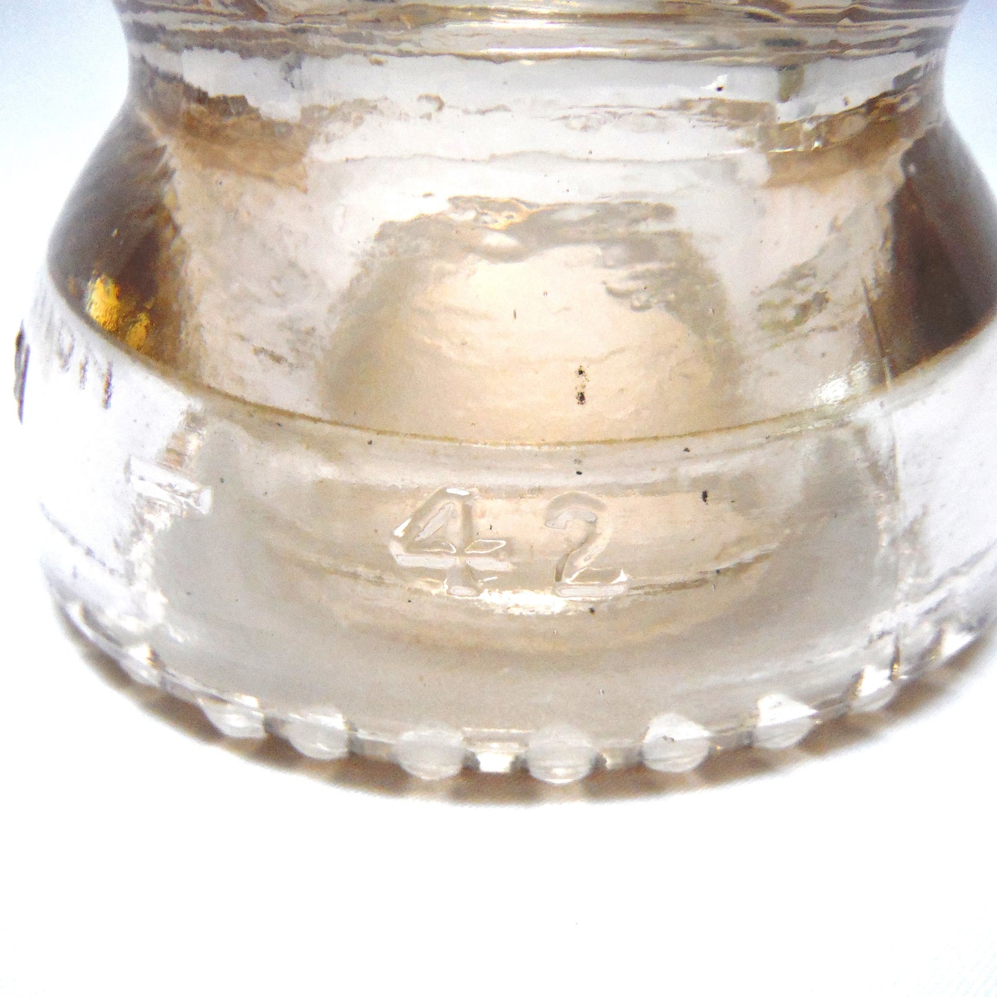 DOMINION GLASS CANADIAN TELEGRAPH INSULATOR #42D, in a Beautiful Dusty Rose Colour, (AND various shades of Green)