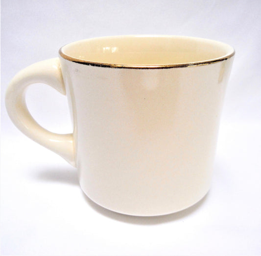 VINTAGE 22K GOLD-RIMMED COFFEE MUG: 1885 St. Paul's United Church in Blue Rocks, Stonehurst, Nova Scotia, Canada