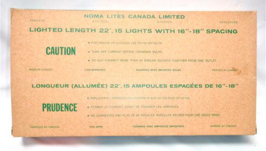 Rare Mid-Century Blue Christmas Light Set by NOMA CANADA, 15 Outdoor Lite Set, BRAND-NEW-OLD-STOCK 1950's