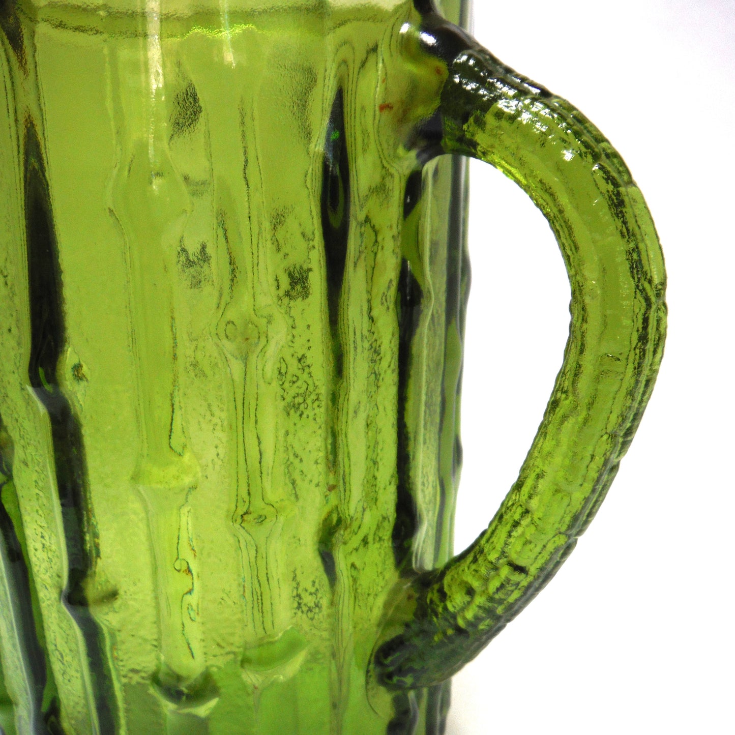 Vintage Glass Pitcher Jug in Avacado Green by Anchor Hocking of Lancaster, Ohio