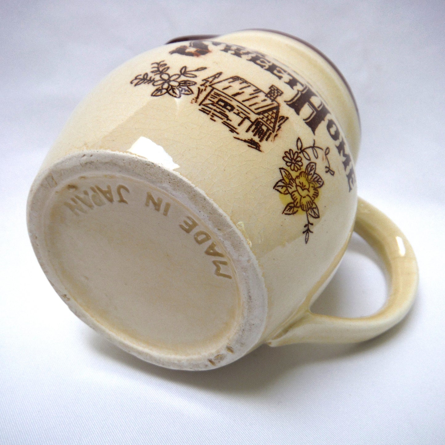 Mid Century RARE Tea, Cream & Sugar HOME SWEET HOME Crockery Pots, Made in Japan