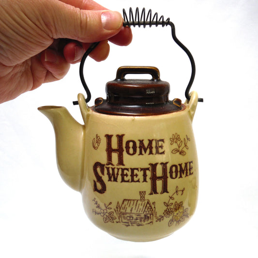 Mid Century RARE Tea, Cream & Sugar HOME SWEET HOME Crockery Pots, Made in Japan