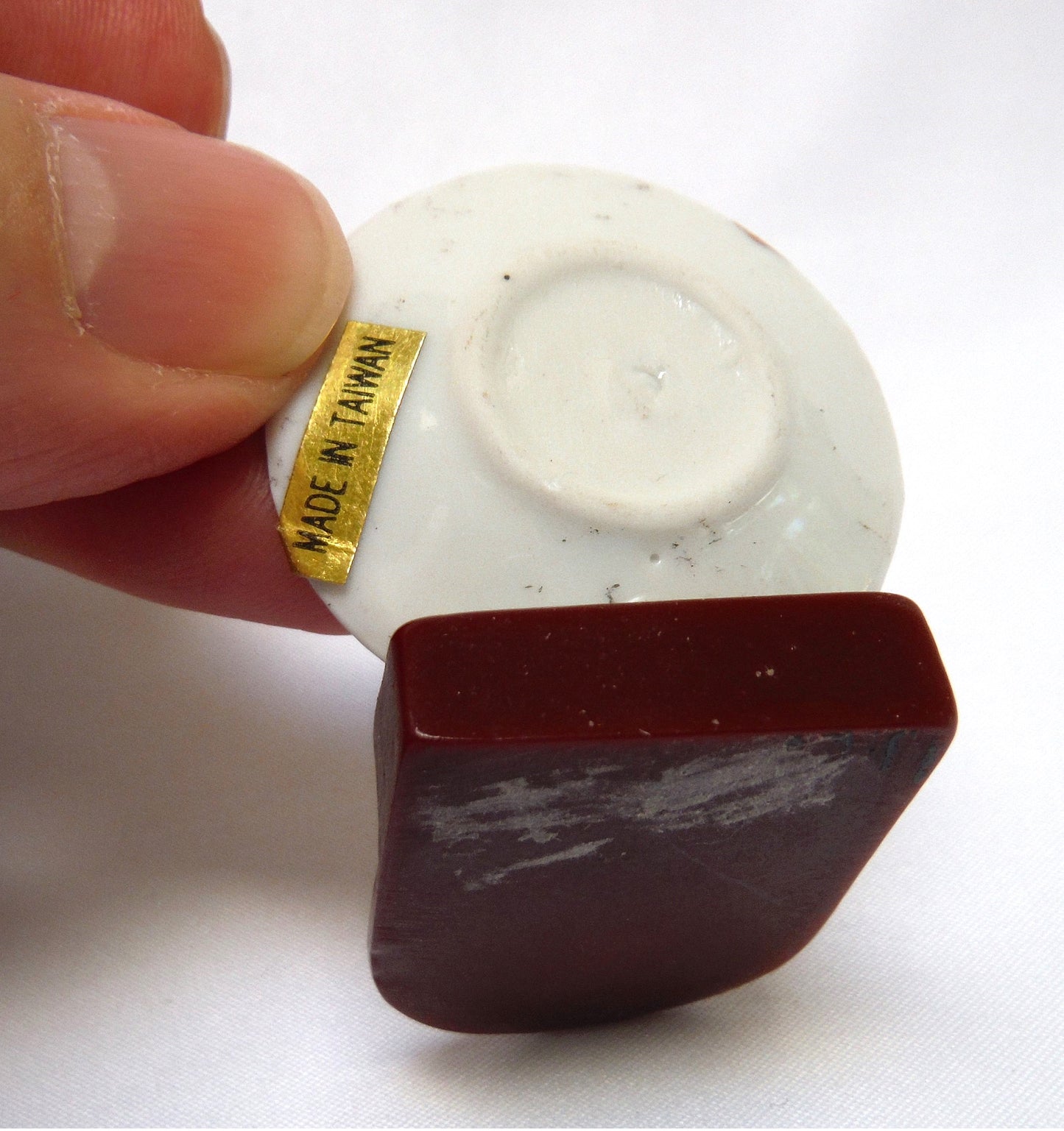 MINIATURE Cup and Saucer Vintage Souvenir from California, USA! Made in Taiwan 1960's