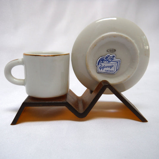 Vintage Miniature Japanese Plate and Mug Set on Original Display Stand: TO THE DEAREST MOTHER OF ALL...