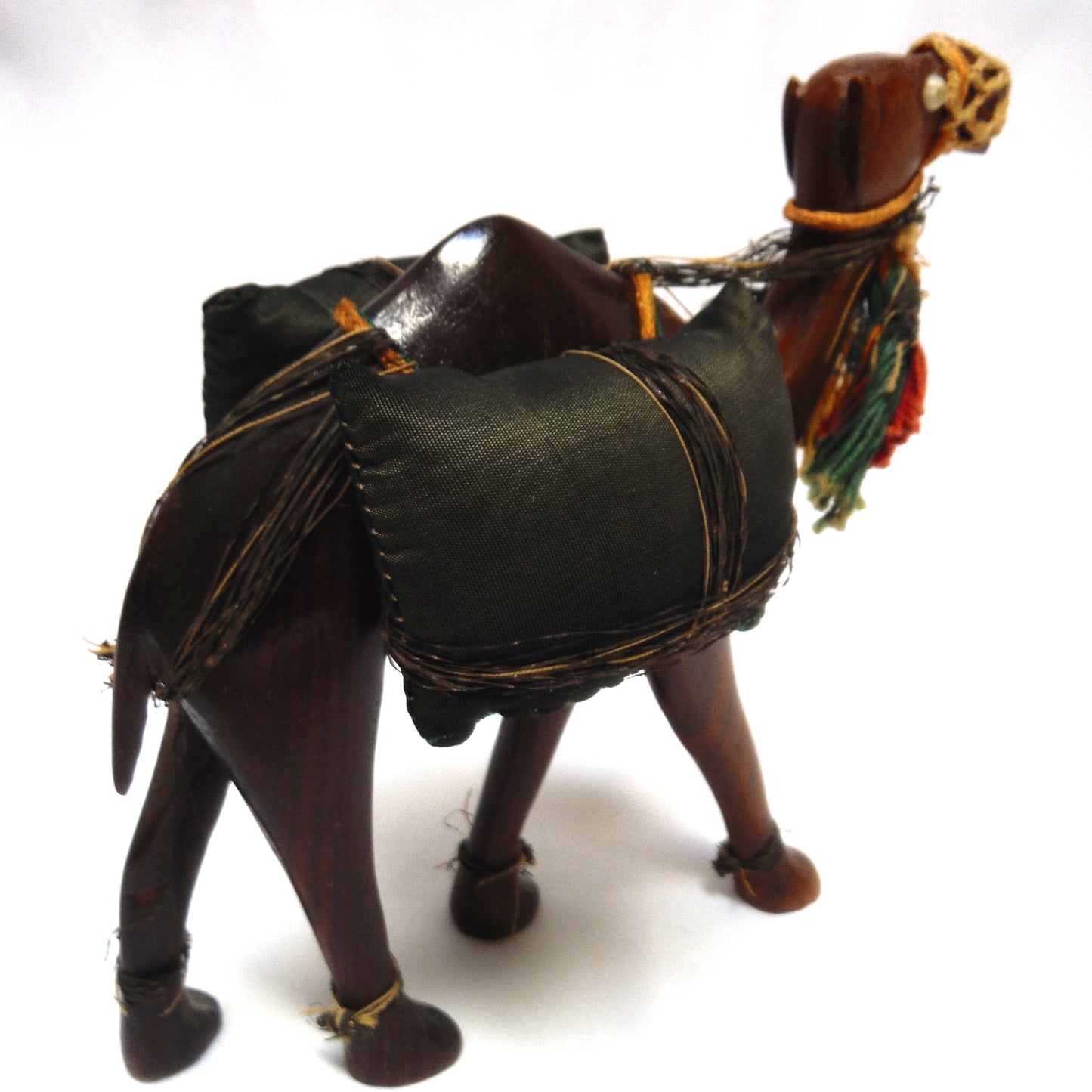 Hand-Carved Antique CAMEL with stunning hand-made accoutrements; Early 1900's Middle East