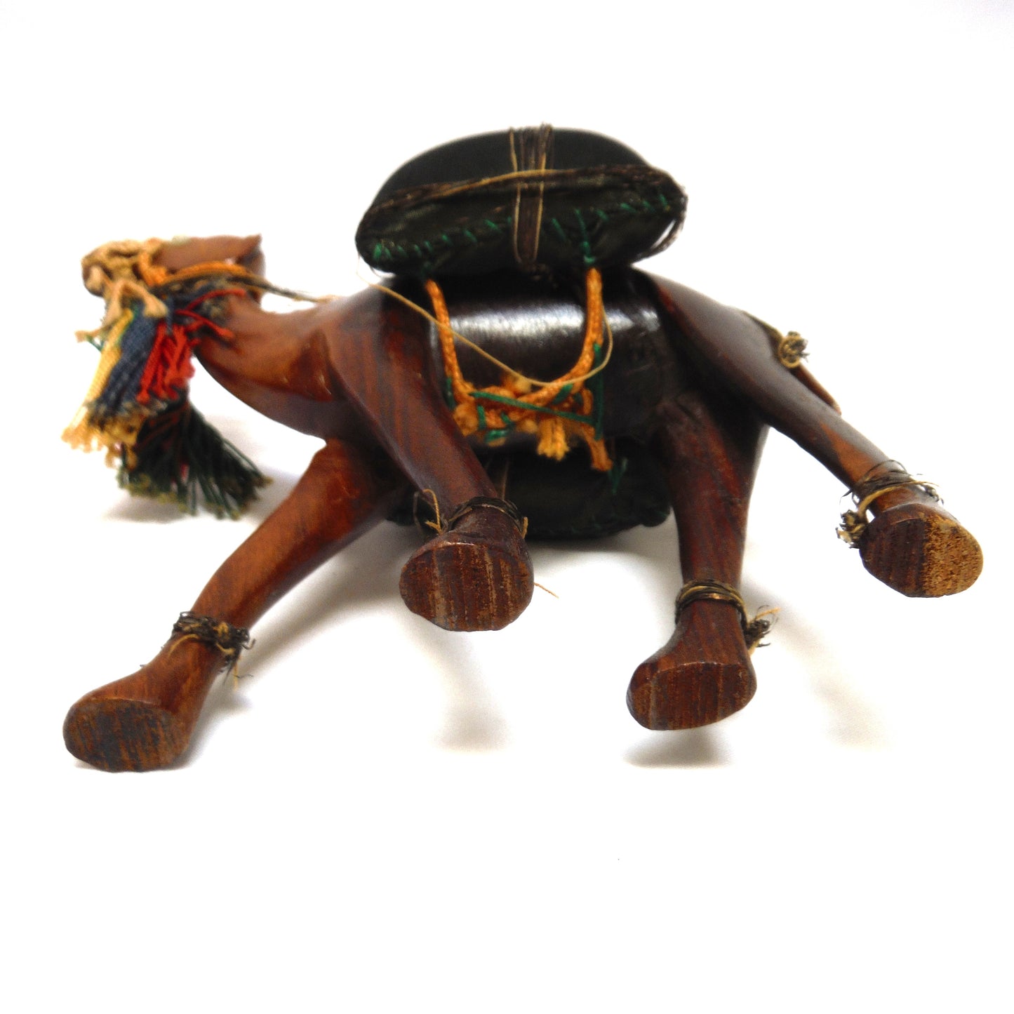 Hand-Carved Antique CAMEL with stunning hand-made accoutrements; Early 1900's Middle East