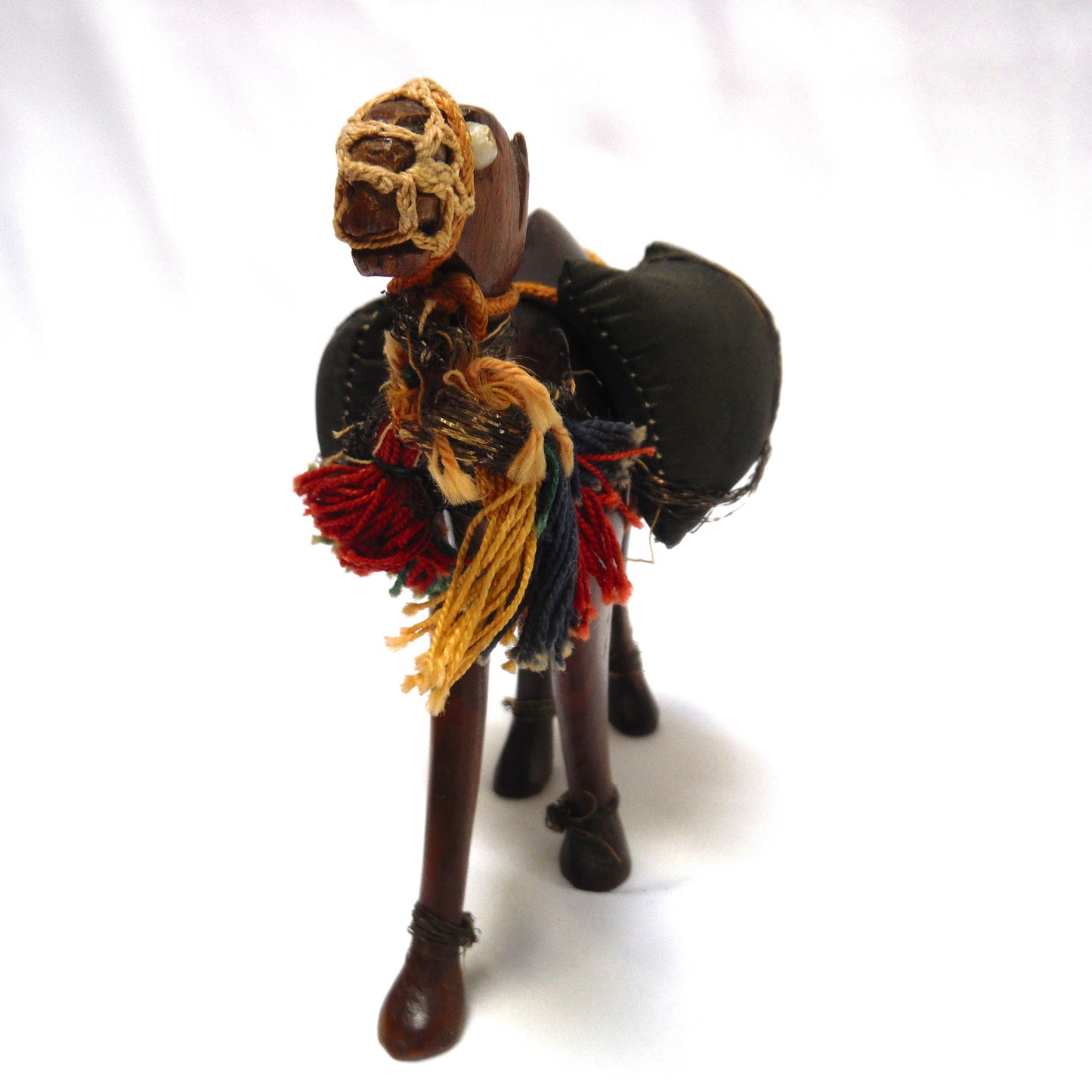 Hand-Carved Antique CAMEL with stunning hand-made accoutrements; Early 1900's Middle East
