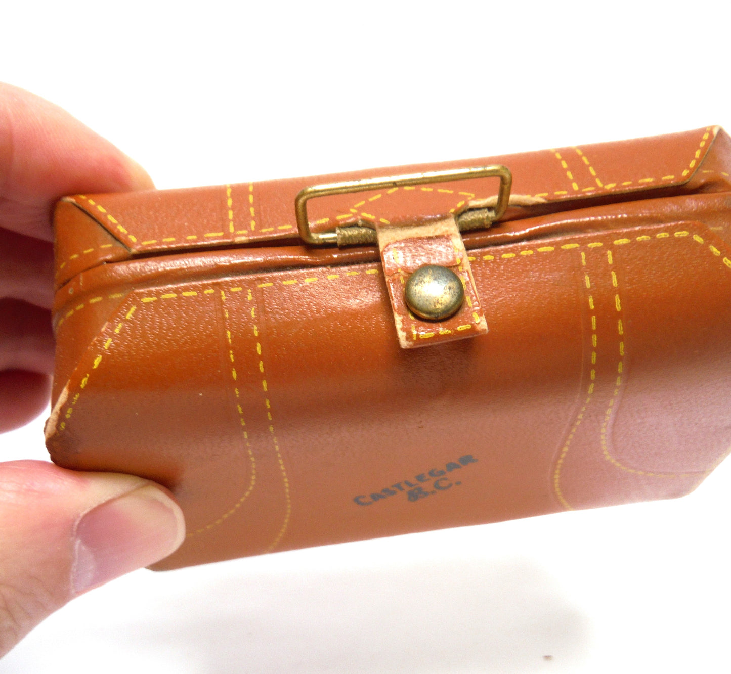 RARE Mid-Century Miniature Suitcase Bar from CASTLEGAR, BRITISH COLUMBIA, with 4 mini booze bottles, Hand Made in Canada