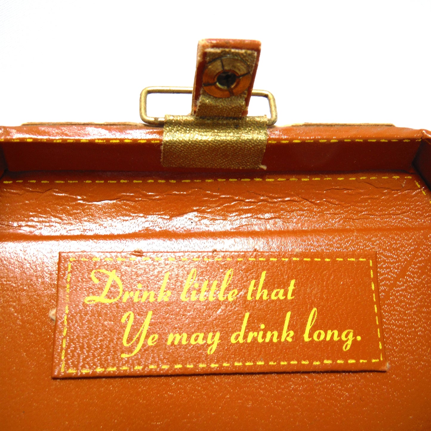 RARE Mid-Century Miniature Suitcase Bar from CASTLEGAR, BRITISH COLUMBIA, with 4 mini booze bottles, Hand Made in Canada
