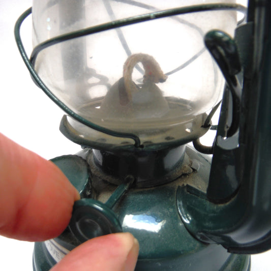 VINTAGE 70's MINI HURRICANE CAMPING LAMP, Brand New Old Stock Never Used, in Hunter Green