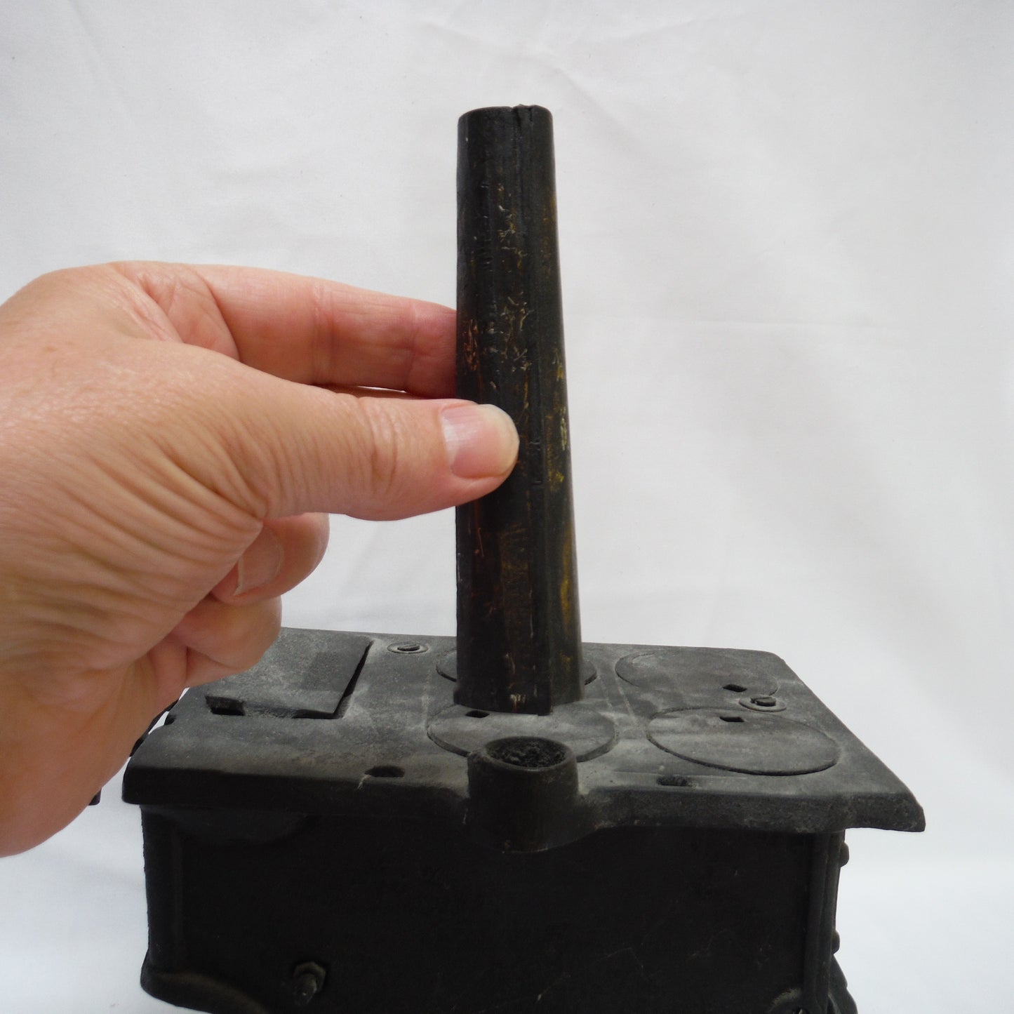 Antique CRESCENT BRAND Black Cast Iron Salesmans Miniature Stove, Beautiful Condition 1900's