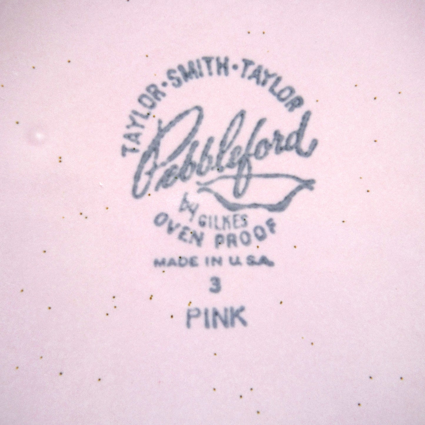 1964 Rare 'Barbie-Like' 10 inch Pink Taylor-Smith-Taylor Pebbleford Calendar Plate from Harburgers Jewelers of Cleveland, Ohio