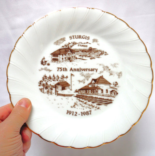 STURGIS, South Dakota: Special Edition Vintage Decorative Plate Celebrating Their 75th Anniversary 1912-1987
