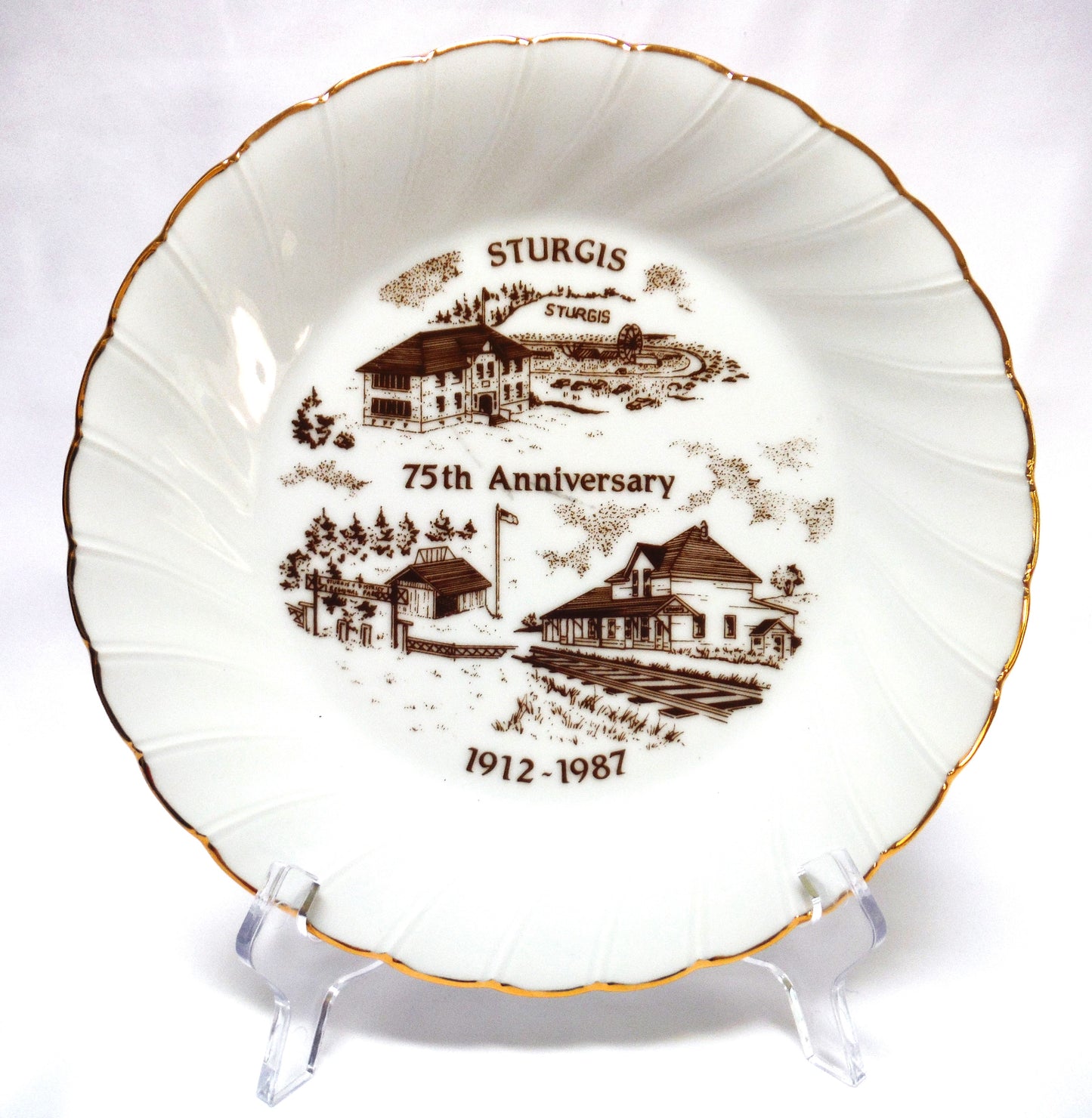 STURGIS, South Dakota: Special Edition Vintage Decorative Plate Celebrating Their 75th Anniversary 1912-1987