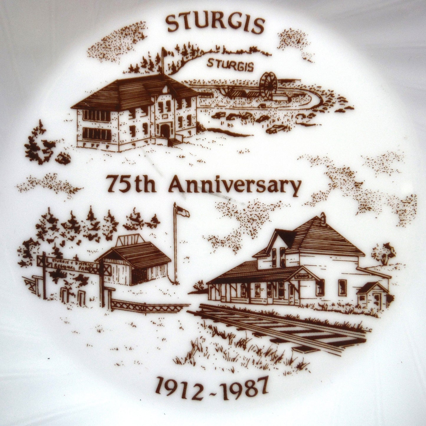STURGIS, South Dakota: Special Edition Vintage Decorative Plate Celebrating Their 75th Anniversary 1912-1987