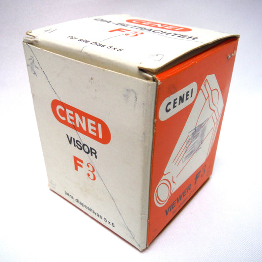 WEST GERMAN PHOTO SLIDE PROJECTOR (Cenei Visor F3 Carl Neithold) HAND VIEWER, in original box with FOUR original colour German military slides. Ultra-Rare!