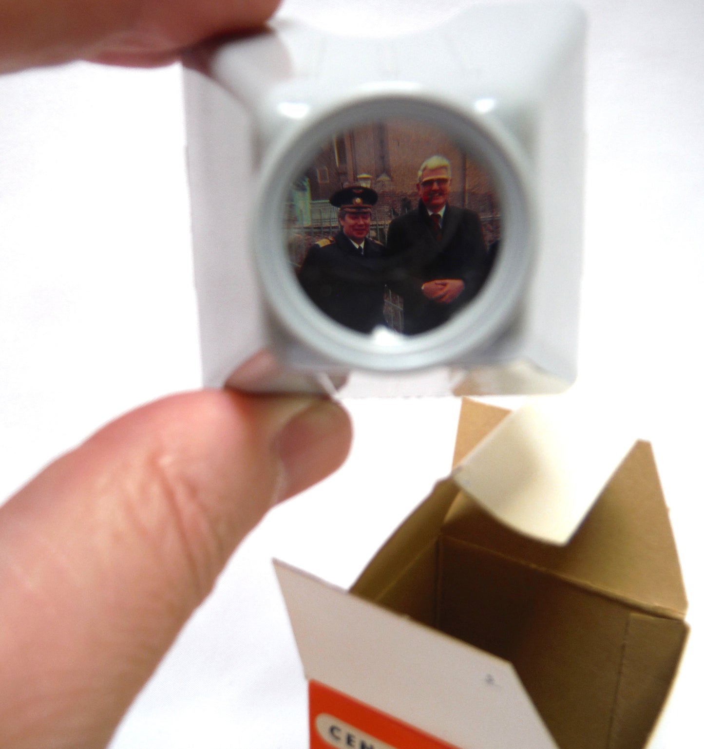 WEST GERMAN PHOTO SLIDE PROJECTOR (Cenei Visor F3 Carl Neithold) HAND VIEWER, in original box with FOUR original colour German military slides. Ultra-Rare!