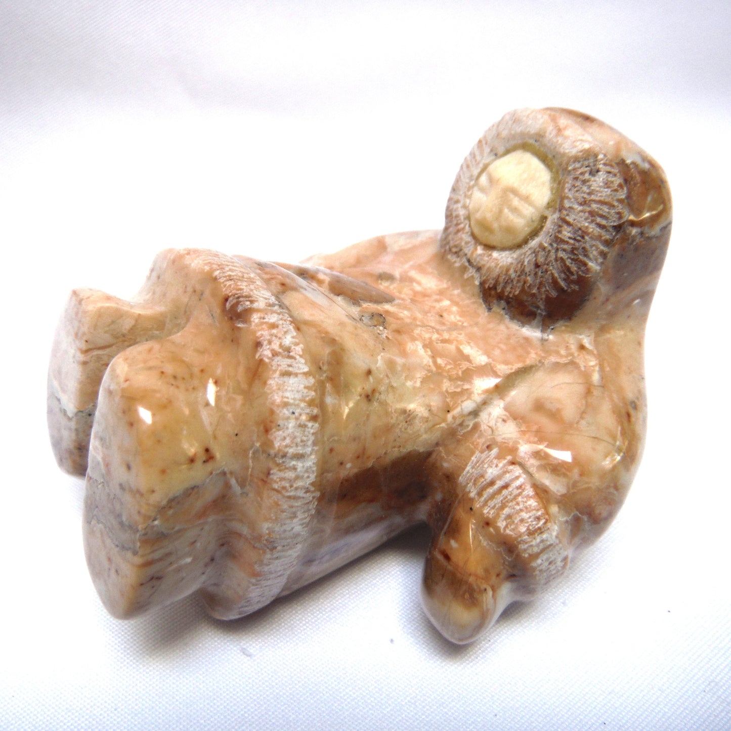 Hand Carved Marble Figurine, in Original Box with White Lining and Ribbon, by Jon Fathom of Juneau, Alaska: THE ESKIMO