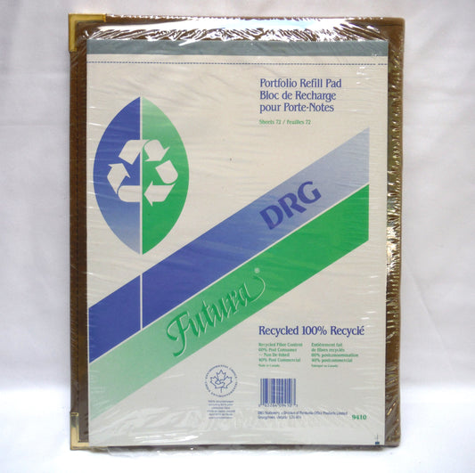 1992 Faux Suede Executive Portfolio and Bonus Refill Pad, Brand New-Old Stock from DRG Futura Office Products of Canada!