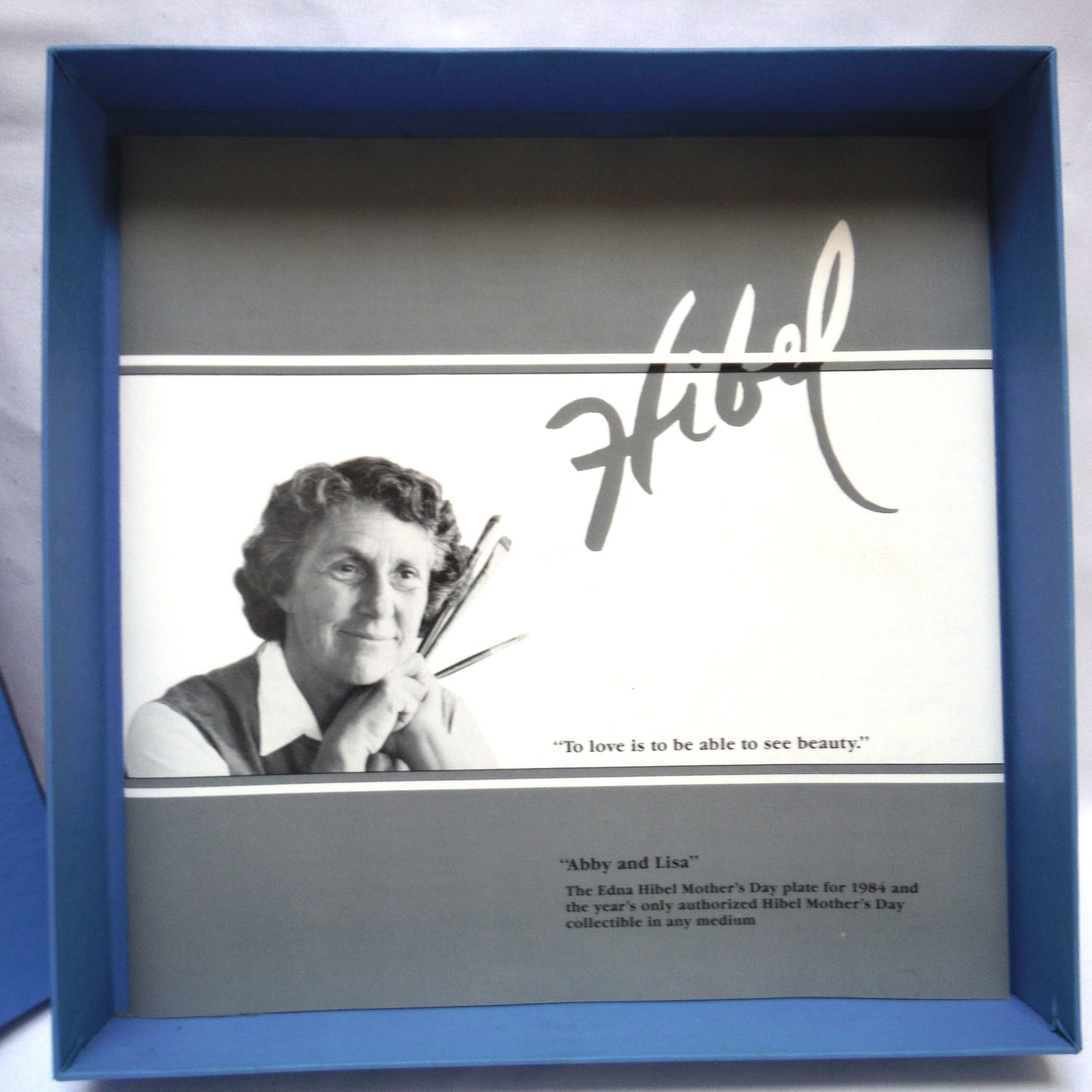 The 1984 Mother's Day Collectors Plate by EDNA HIBEL and KNOWLES FINE CHINA: 'Abby and Lisa'