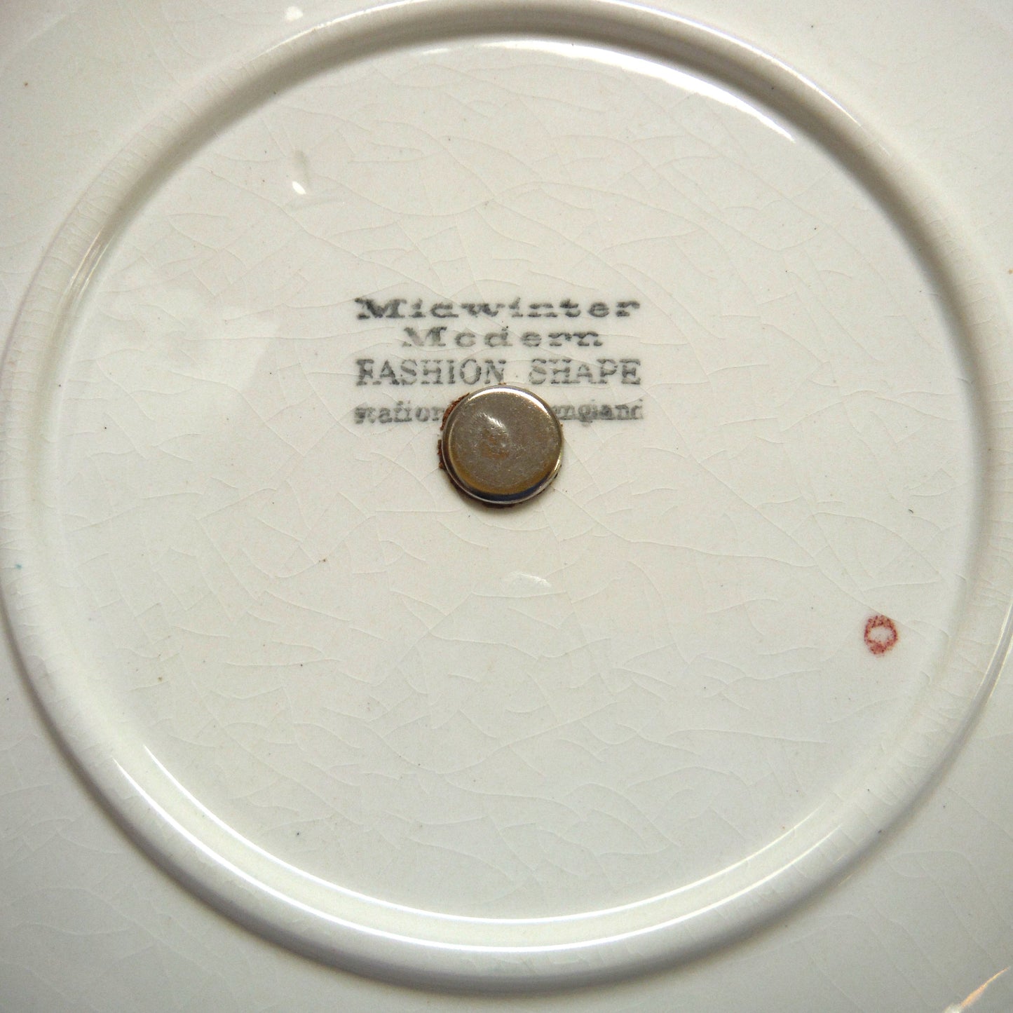 Mid Century MIDWINTER MODERN Fashion Shape Serving Dish with Curved Silver Handle: 'THE TURQUOISE UPSIDE-DOWN UMBRELLA'