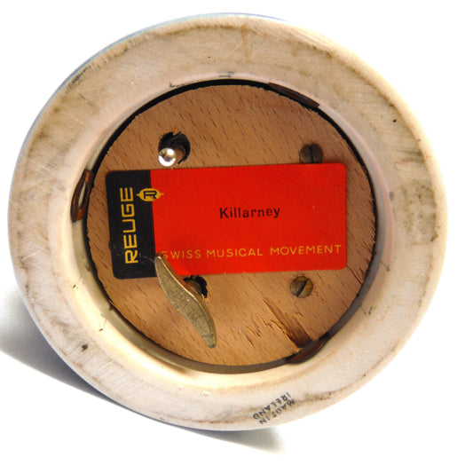 Vintage KILLARNEY MUG, with Swiss Musical Movement by Reuge, and Blue Green Glazed Finish by WADE of Ireland: 'THE FOX HUNT'