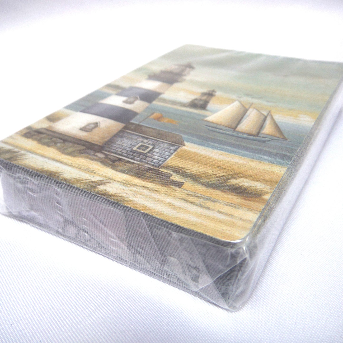 Brand-New Old-Stock Vintage PLAYING CARDS, Made in Quebec, Canada, and Featuring Lighthouses and Sailing Boats!