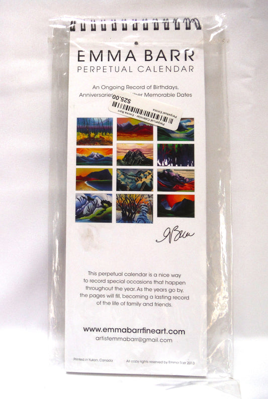 Vintage 2013 Brand New Perpetual Calendar: EMMA BARR FINE ARTS of Yukon, Canada