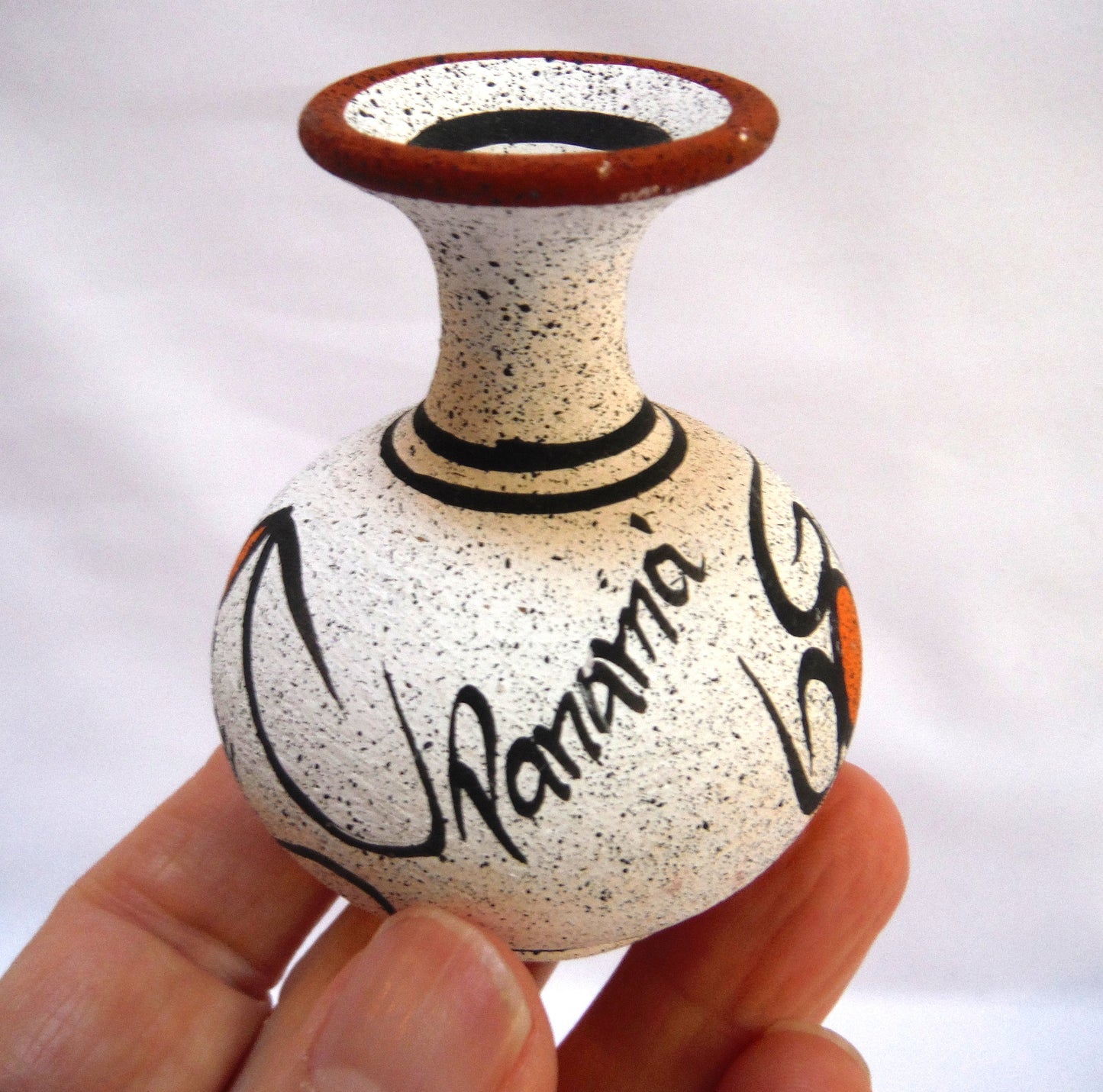 MINIATURE HAND-MADE VASE FROM PANAMA: The Centipede!