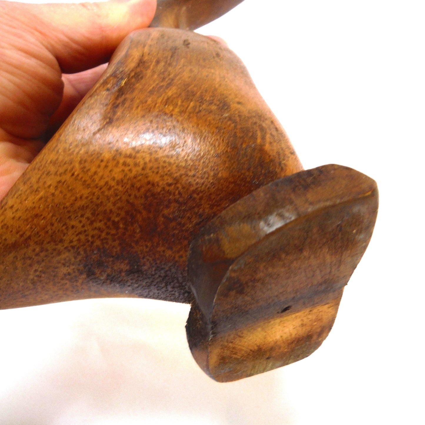 MID CENTURY MODERN STATUE: Hand-Carved Wooden Lucky Duck