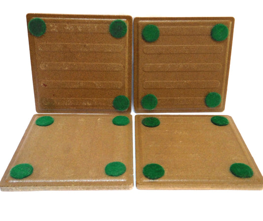 VINTAGE SET OF 4 TILE DRINK COASTERS: Southwest Styled Desert Terracotta