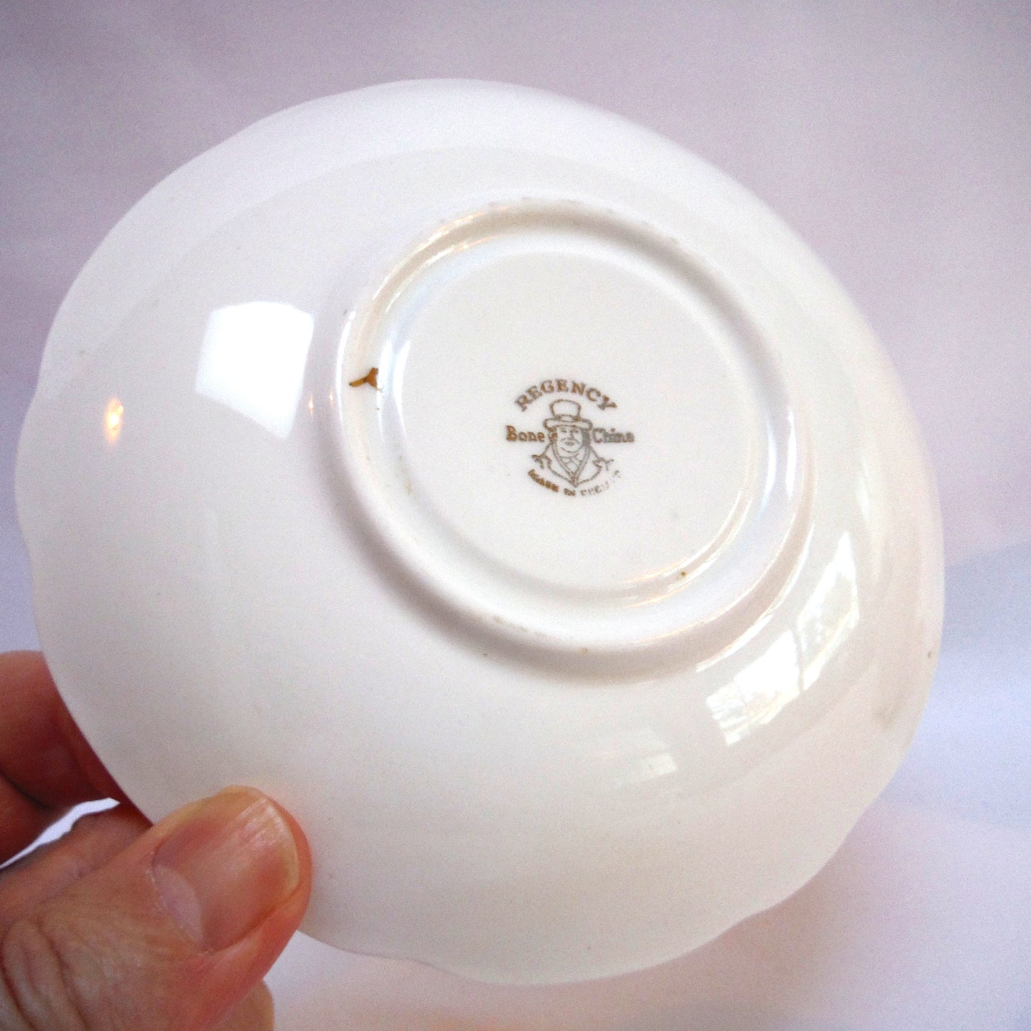 RARE VINTAGE TOTEM POLE TEA CUP AND SAUCER by Regency of England: 'COURTENAY, B.C.'