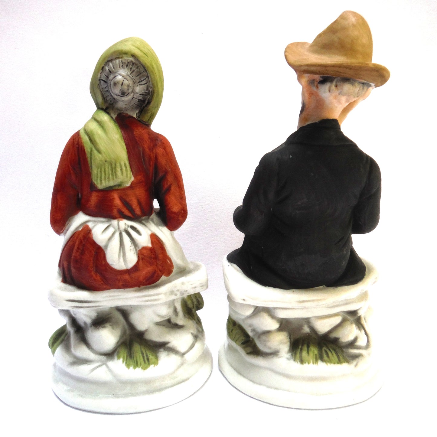 'OLD COUNTRY' GRANDMA & GRANDPA: Ceramic Hand-painted Statues by DBE of Taiwan