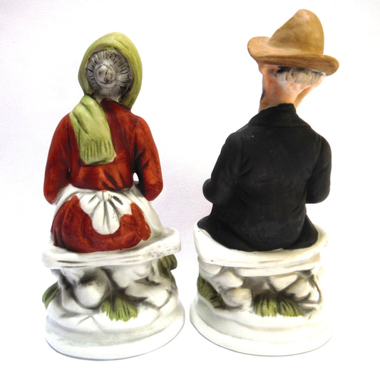 'OLD COUNTRY' GRANDMA & GRANDPA: Ceramic Hand-painted Statues by DBE of Taiwan