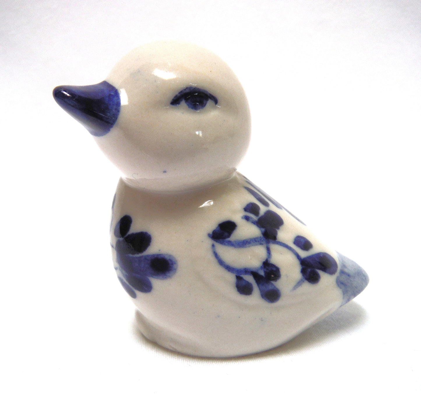 Vintage Hand Painted Delft Blue Little Miniature BABY DUCK
