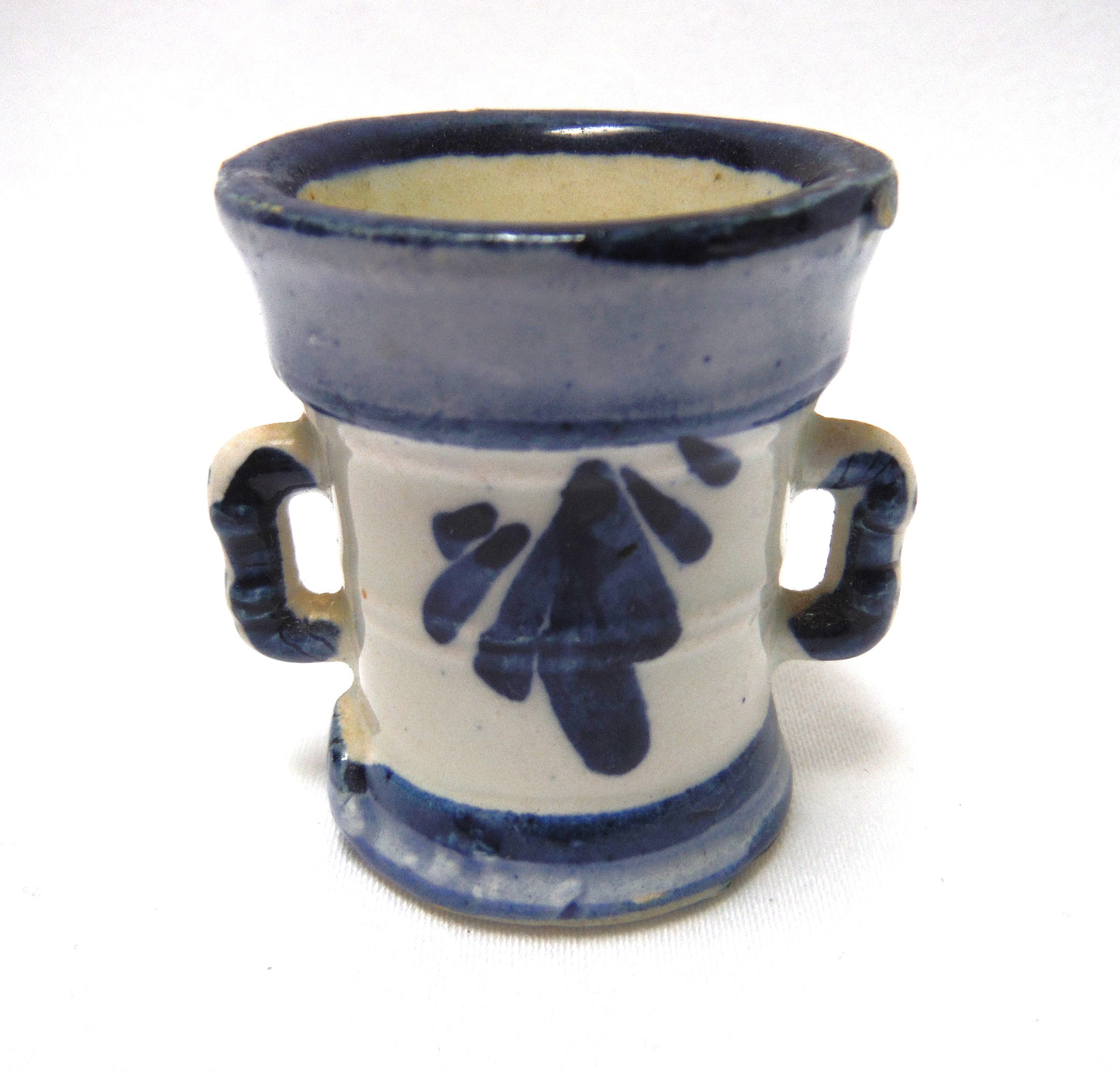 Vintage Hand Painted Delft Blue Miniature DUAL-HANDED MUG