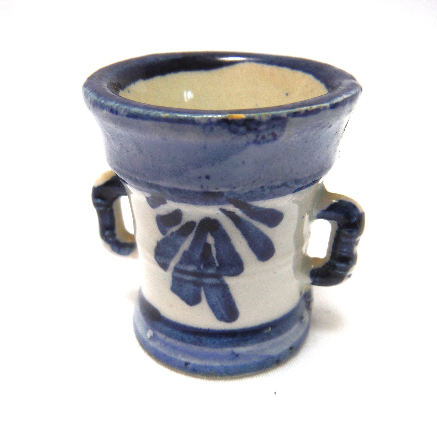 Vintage Hand Painted Delft Blue Miniature DUAL-HANDED MUG