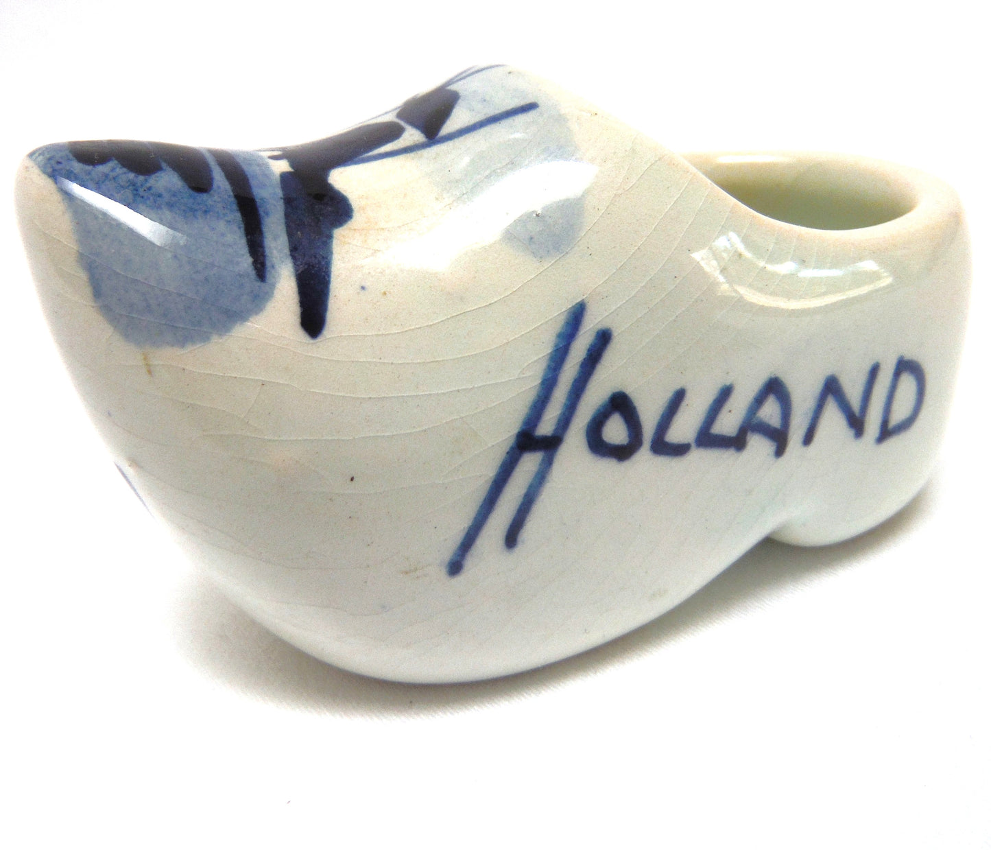 Vintage Hand Painted Delft Blue SMALL DUTCH SHOE