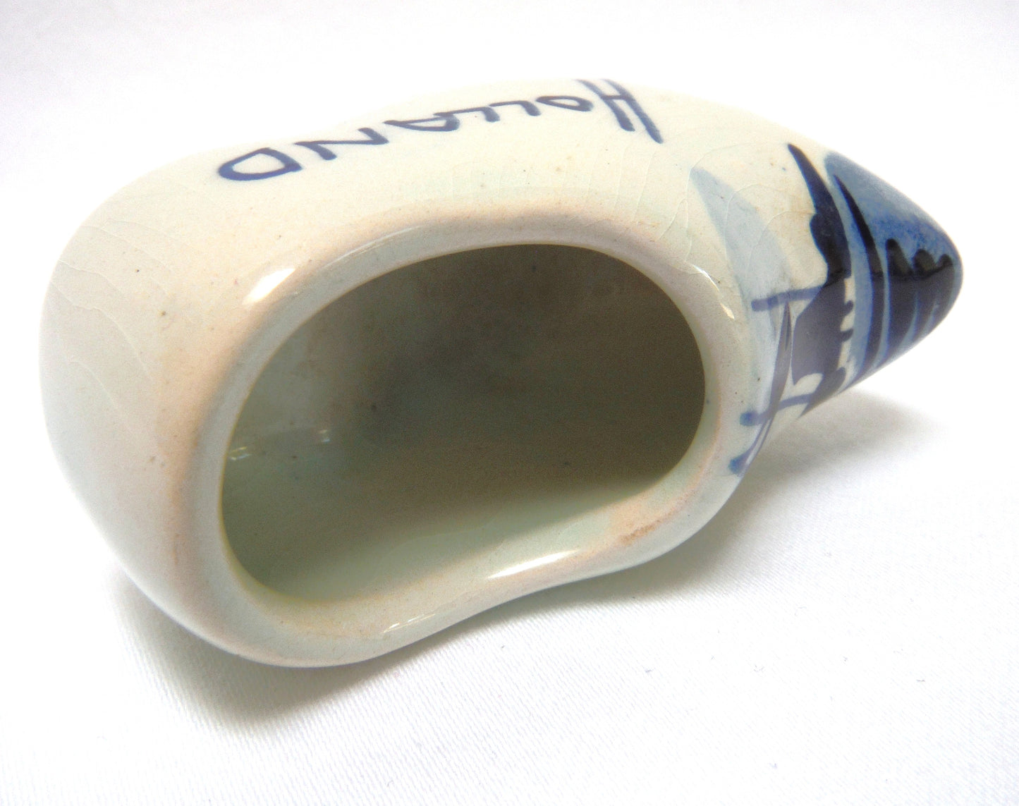 Vintage Hand Painted Delft Blue SMALL DUTCH SHOE