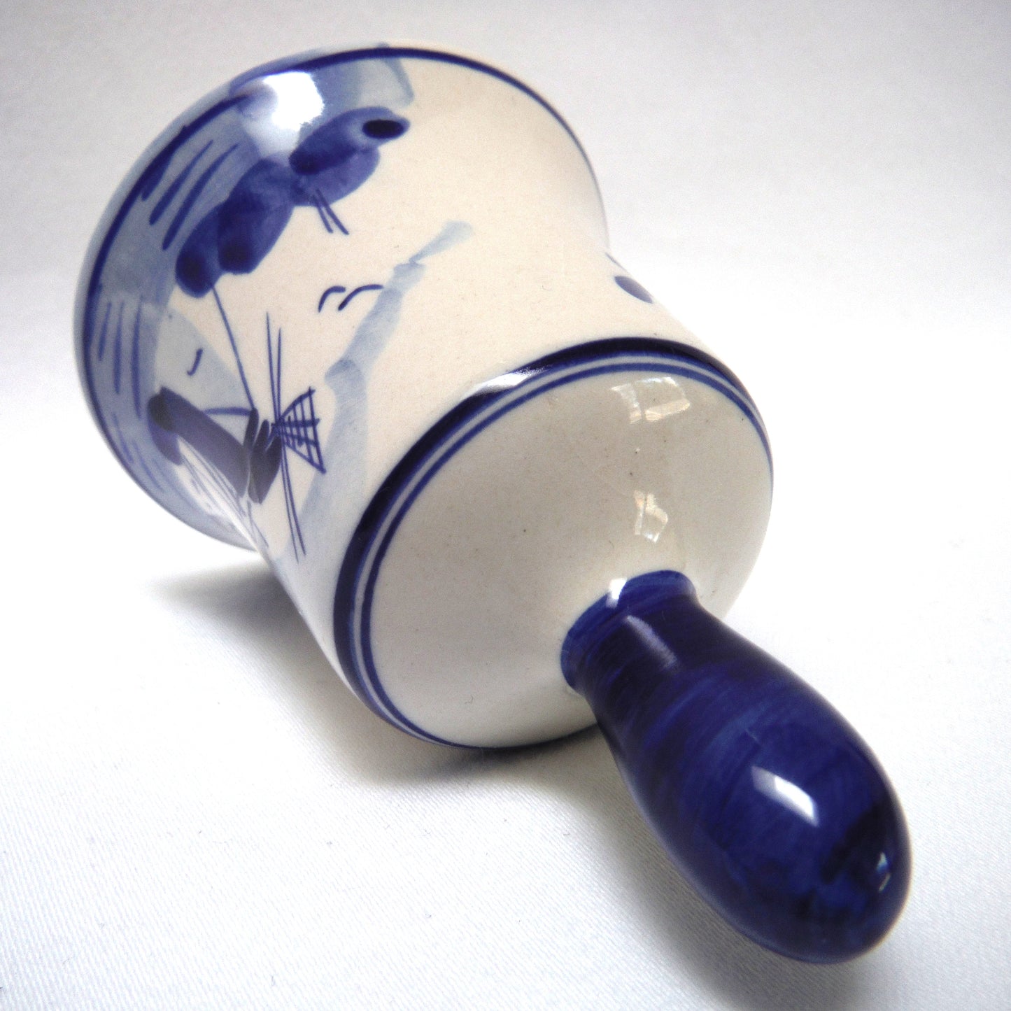 Vintage Hand Painted Delft Blue Miniature HANDBELL #74