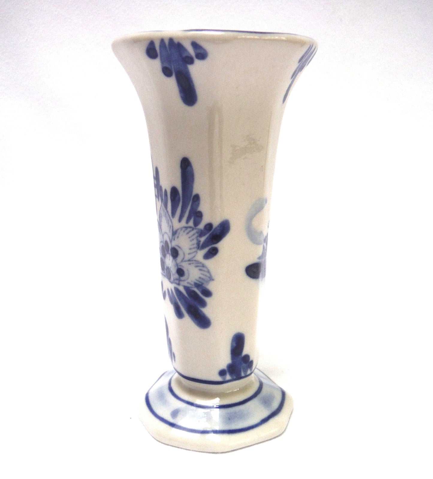 Vintage Hand Painted Delft Blue MEDIUM SIZED FLOWER VASE