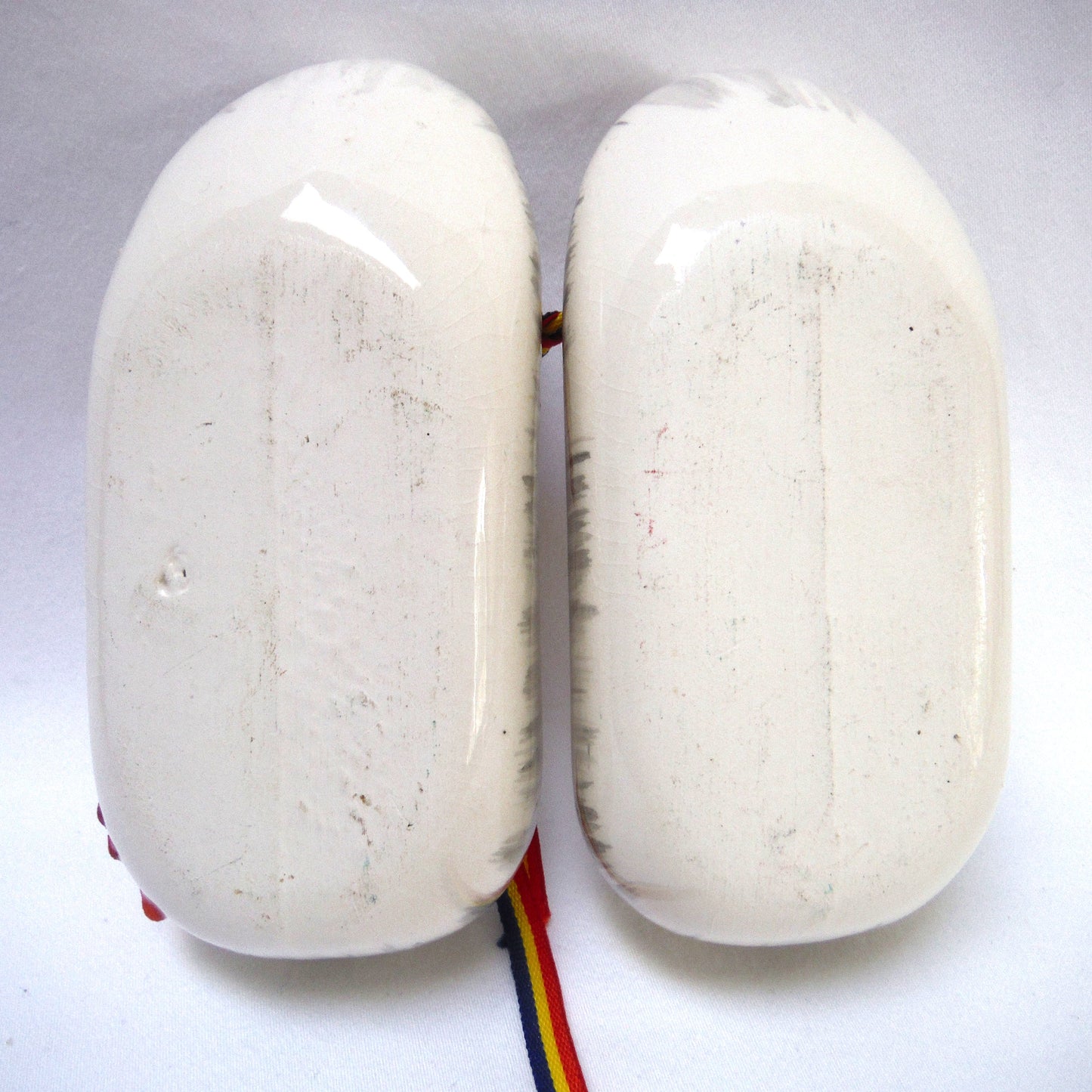 Miniature Ceramic White Ballet Slippers, Made in Romania