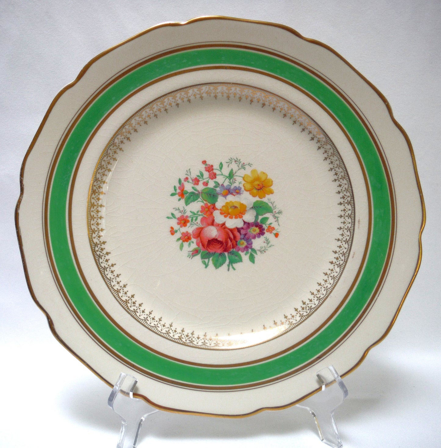 Antique Large Decorative 10.5 Inch Plate by The Johnson Brothers of England: "PAPEEK"