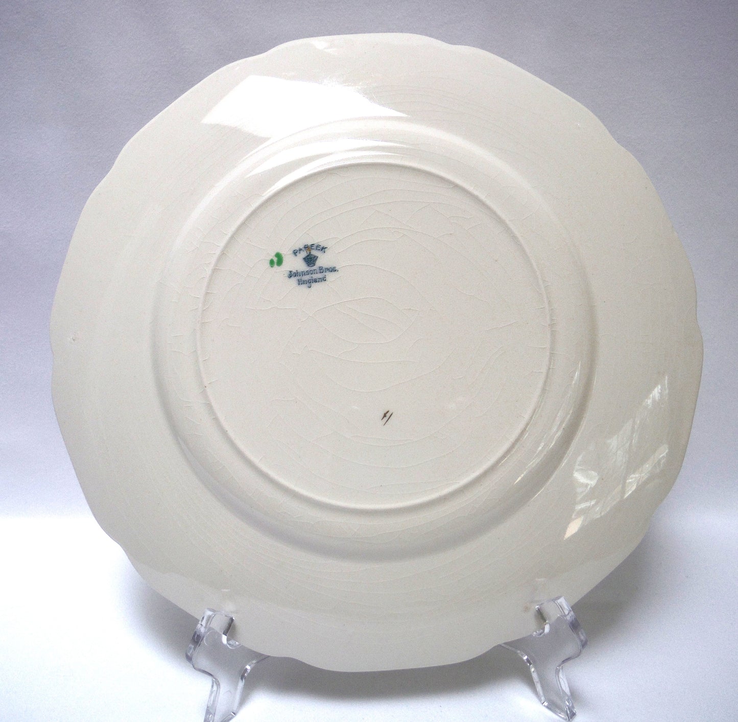 Antique Large Decorative 10.5 Inch Plate by The Johnson Brothers of England: "PAPEEK"