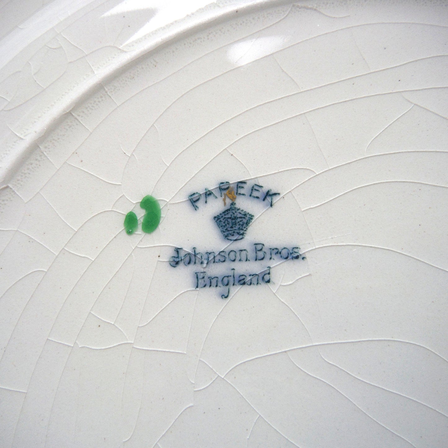 Antique Large Decorative 10.5 Inch Plate by The Johnson Brothers of England: "PAPEEK"