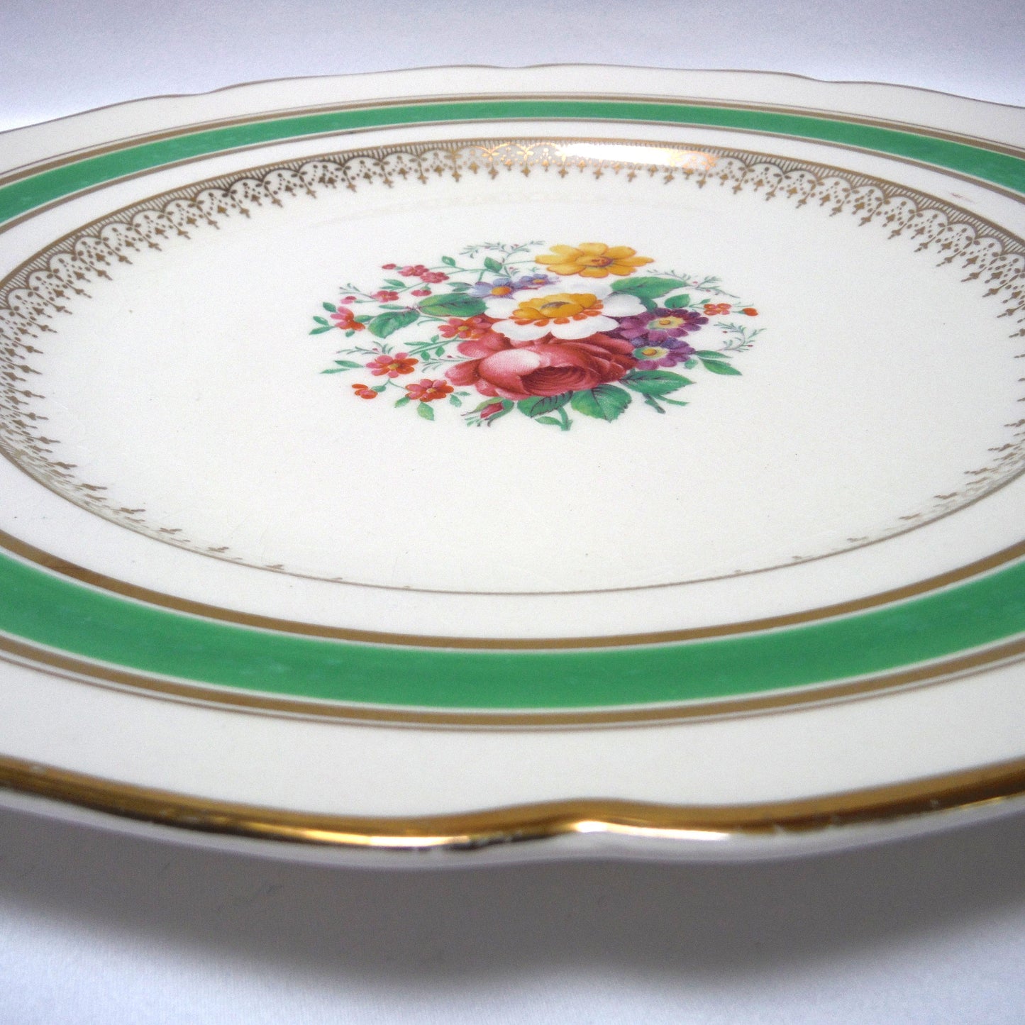 Antique Large Decorative 10.5 Inch Plate by The Johnson Brothers of England: "PAPEEK"