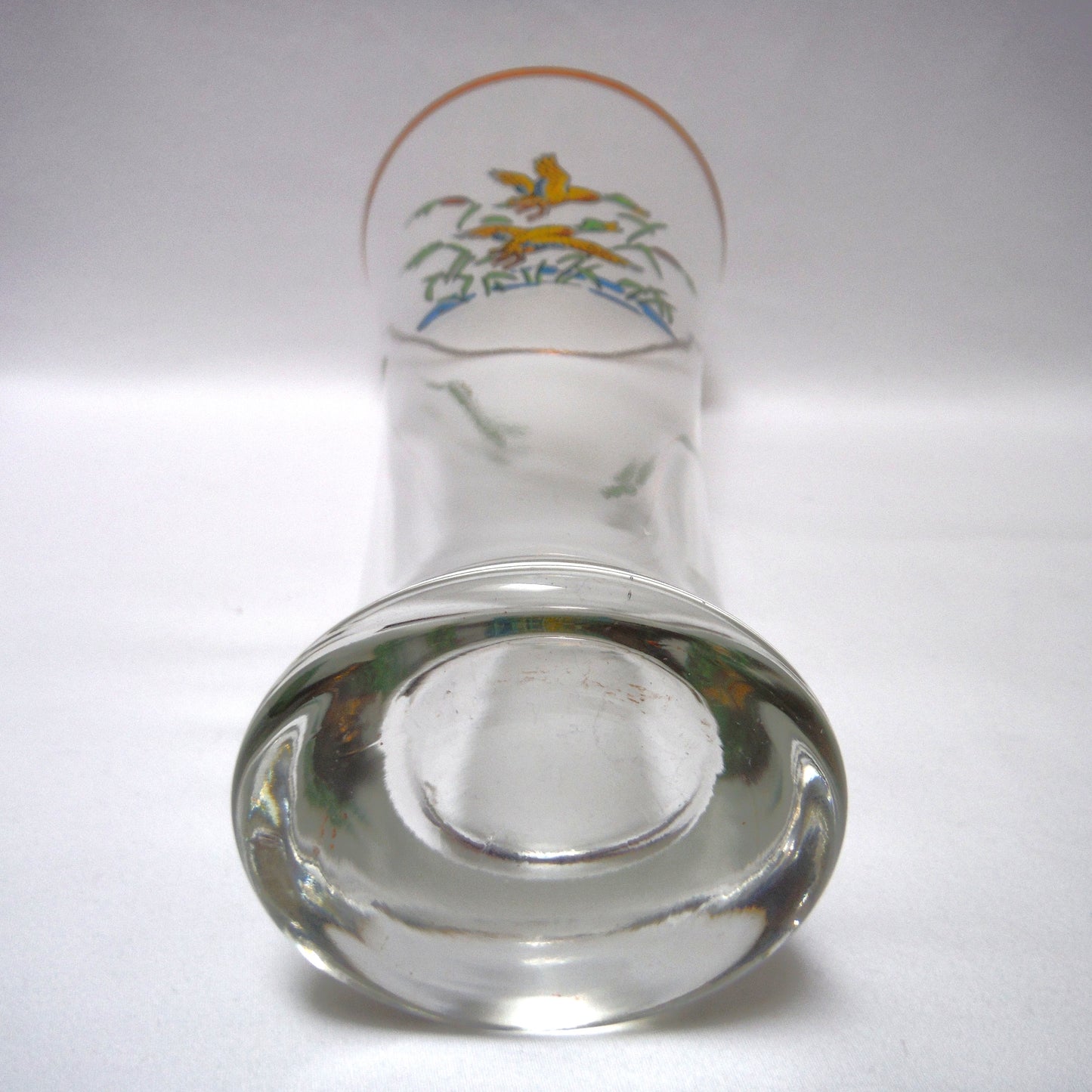 TALL VINTAGE GOLD-RIMMED PILSNER BEER GLASSES, Set of SIX with Unique Coloured Animal Figures