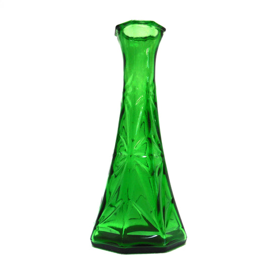 Miniature Vintage Hunter Green Glass Vase: "HOOSIER GLASS NUMBER 4063-8"